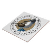 Roter Vogel Galapagos Inseln Klassische Runde Fliese (Seite)