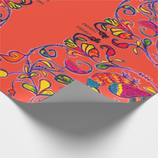 Roter Vogel Geschenkpapier (Ecke)