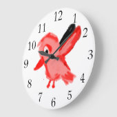 Roter Vogel Große Wanduhr (Winkel)