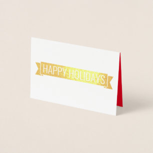 Roter Vogel im Schnee - Gute Ferien Folienkarte