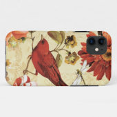 Roter Vogel in einem Blumen-Garten Case-Mate iPhone Hülle (Rückseite (Horizontal))