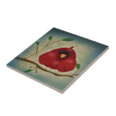 Roter Vogel-Kardinal Fliese (Seite)