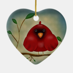 Roter Vogel-Kardinal Keramikornament