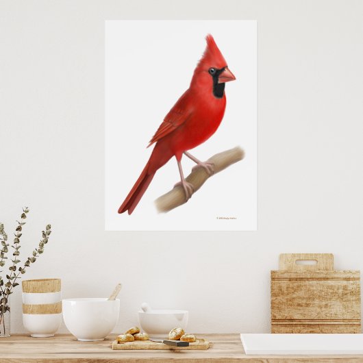 Roter Vogel-Kardinal Poster (Küche)
