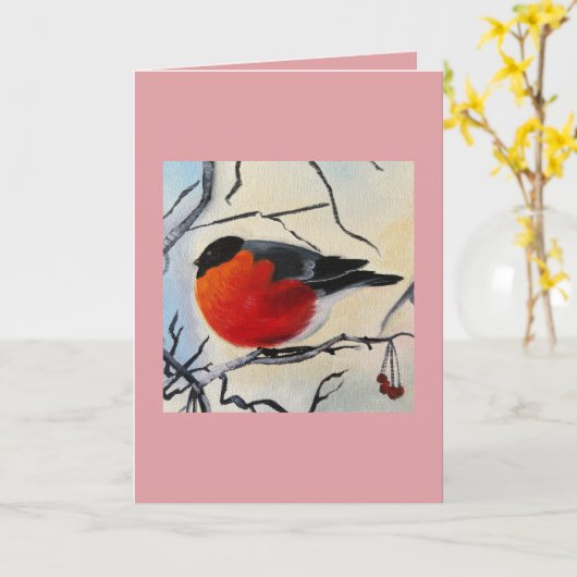 Roter Vogel Karte (Gelbe Blume)