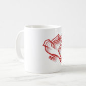 roter Vogel mehrschichtiges Tier Kaffeetasse (Vorderseite Links)