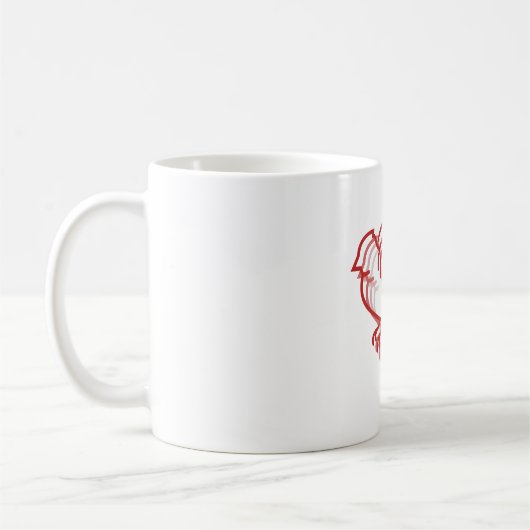 roter Vogel mehrschichtiges Tier Kaffeetasse (Links)