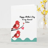 Roter Vögel Muttertagskarte Karte (Gelbe Blume)