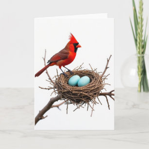 Roter-Vogel-Nist-Szene-Karte Karte