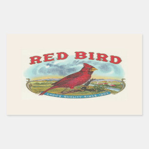 Roter Vogel Rechteckiger Aufkleber