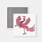 Roter Vogel rotes Glas Magnet (Vorderseite/Rückseite)