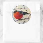 Roter Vogel Runder Aufkleber (Tasche)