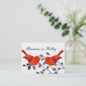 Roter Vogel sitzt auf einem Ast Visitenkarte (Stehend Vorderseite)