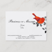 Roter Vogel sitzt auf einem Ast Visitenkarte (Rückseite)