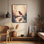 Roter Vogel und Wassernatur Tierwelt Aestheti Poster