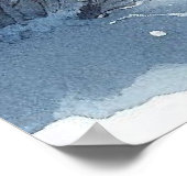 Roter Vogel und Winterlandschaft 2 Poster (Ecke)