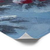 Roter Vogel und Winterlandschaft 5 Poster (Ecke)