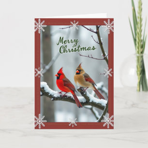 Roter Vogel Winter-Weihnachtskarte Karte