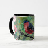 Roter Vogel , zeitgenössisches Gemälde Tasse (Vorderseite Links)