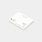 Roter Vogelbaum Winter Monogram Post-it Klebezettel (angewinkelt)