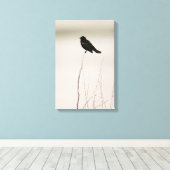 Roter Vogelgezwitscher auf dem Zweig Leinwanddruck (Insitu (Holzboden))