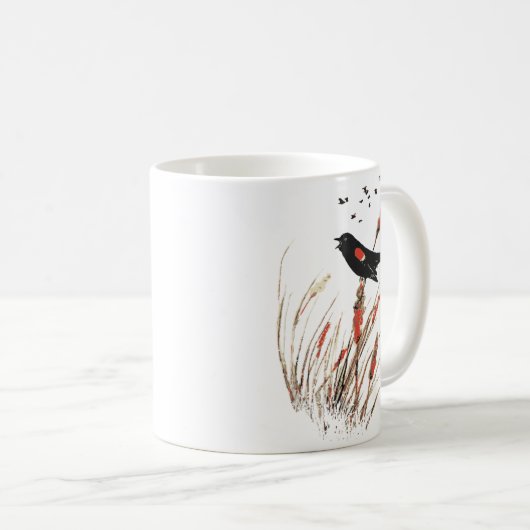 Roter Vogelgezwitscher Kaffeetasse (VorderseiteRechts)
