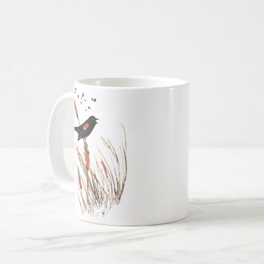 Roter Vogelgezwitscher Kaffeetasse (Vorderseite Links)