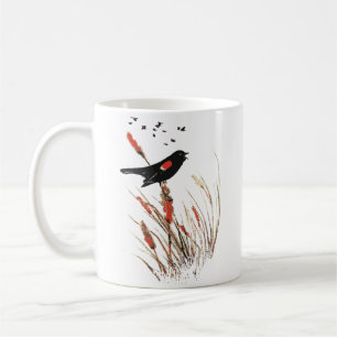 Roter Vogelgezwitscher Kaffeetasse