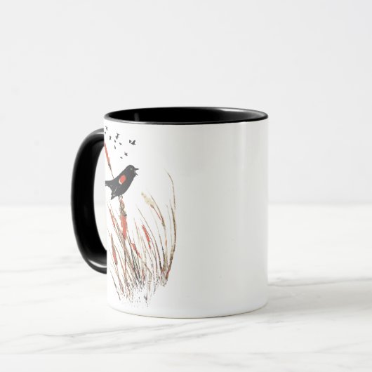 Roter Vogelgezwitscher Tasse (Vorderseite Links)