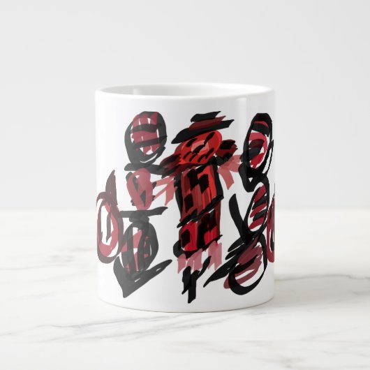 Roter Vogelscheuche Herbst Jumbo-Tasse (Vorderseite)