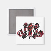Roter Vogelscheuche Herbst Magnet (Vorderseite/Rückseite)