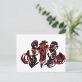 Roter Vogelscheuche Herbst Postkarte (Stehend Vorderseite)