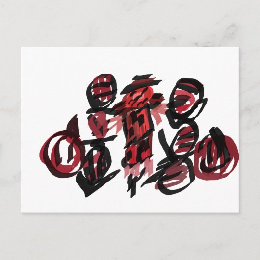 Roter Vogelscheuche Herbst Postkarte (Vorderseite)