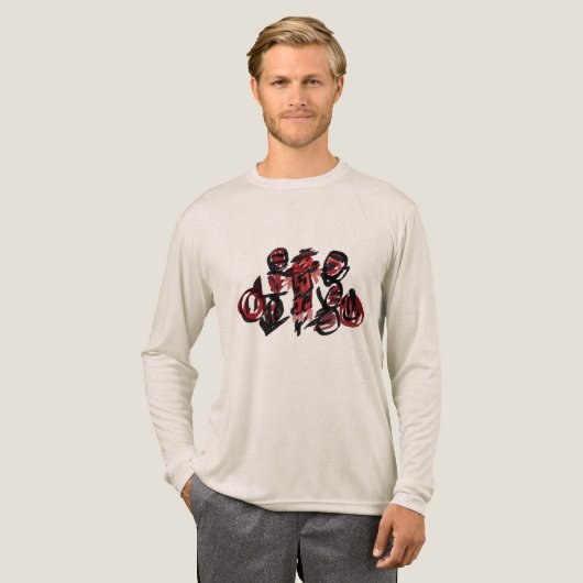 Roter Vogelscheuche Herbst Tri-Blend Shirt (Volle Vorderseite)