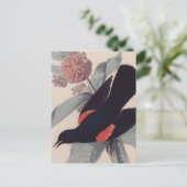 Roter Vogelschwarz von John James Audubon Postkarte (Stehend Vorderseite)