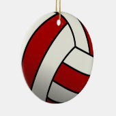 Roter Volleyball Keramikornament (Rechts)