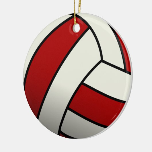 Roter Volleyball Keramikornament (Links)