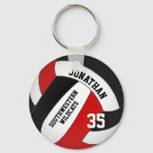 roter Volleyballspieler und Mannschaftsname Schlüsselanhänger (Vorderseite)