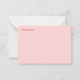 Roter Vollname Blindfarben Rosa Mitteilungskarte