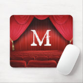 Roter Vorhang Theater Monogramm Anfangsmauspad Mousepad (Mit Mouse)