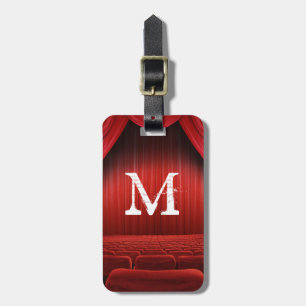Roter Vorhang-Theater-Monogramm-Gepäckanhänger Gepäckanhänger