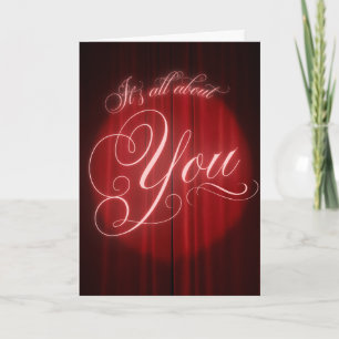Roter Vorhang Vintage Schriftzug "It's All About Y Karte