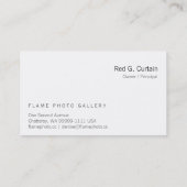 Roter Vorhang Visitenkarte (Rückseite)