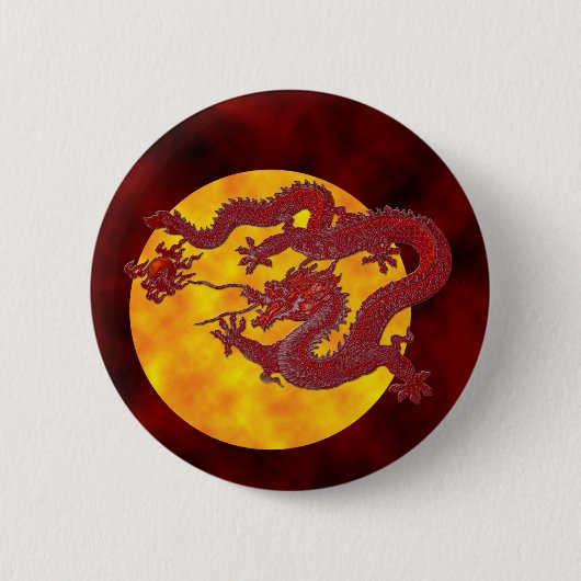 Roter Wachs-Drache Button (Vorderseite)