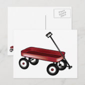 Roter Wagen Postkarte (Vorne/Hinten)
