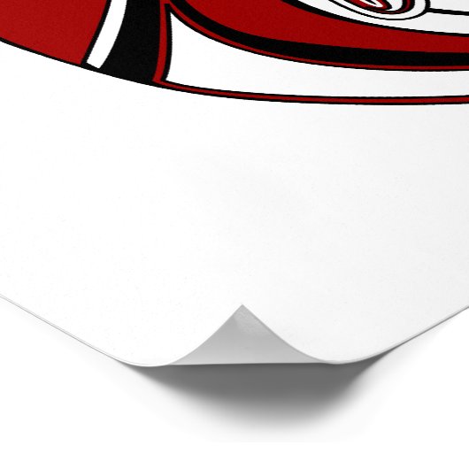 Roter Wal Totem Canvas Print Poster (Ecke)