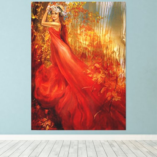 Roter Wald Leinwanddruck (Insitu (Holzboden))