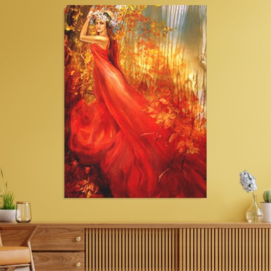 Roter Wald Leinwanddruck (Insitu (Wohnzimmer))