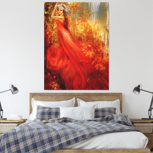 Roter Wald Leinwanddruck (Insitu (Schlafzimmer))