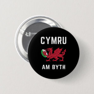 Roter walisischer Drache Cymru Roots Rugby Fan Wal Button